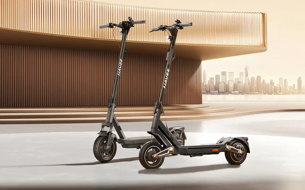 Nya elsparkcyklar från Navee – starkare motorer och effektivare dämpning